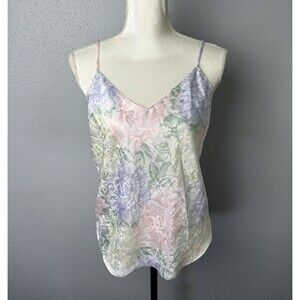 Vintage Sedu Coquette Flirty Sexy Pastel Floral Sleepwear Cami Tank Top Sz Large